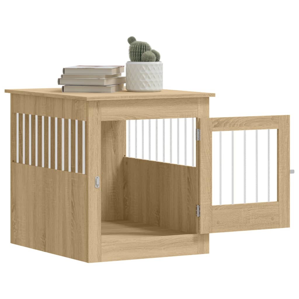 Furniture Style Dog Crate in Sonoma Oak 64.5 x 80 x 71 cm Particleboard