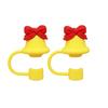 2Pcs Christmas Silicone Straw Cap 10mm Reusable Dust-Proof Straw Topper for Cup Party Decor Santa Claus Snowman