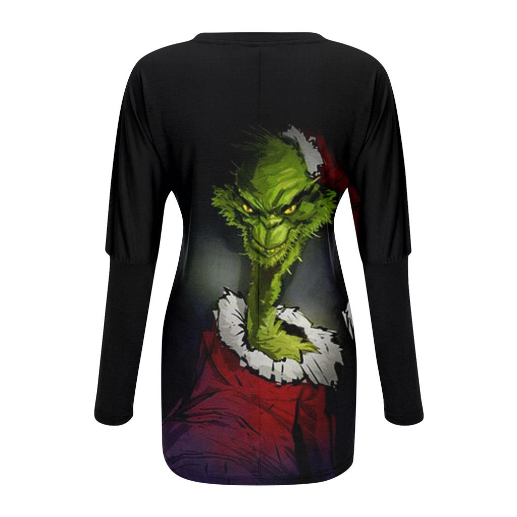 Женская футболка и весенне-осенние топы с круглым вырезом, длинными рукавами и карманным принтом стандартного кроя