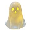 Resin Light-up Ghost Halloween Decor Little White Ghost Figurine Cute Glowing Ghost Statue for Home Table Tiered Tray Decor