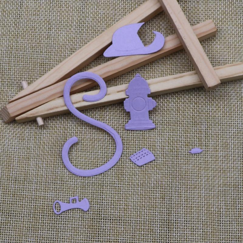 New Fire Hydrant Fire Hose Helmet Metal Cutting Dies For DIY Making Greeting Card Decor Scrapbooking