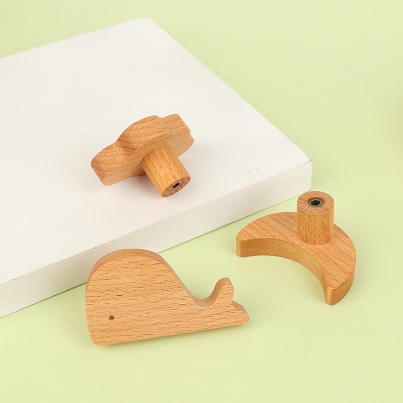 Милые облака, звезды, деревянные ручки для мебели, для шкафов и ящиков, дверные ручки, ручки для кухонных шкафов, деревянные дверные ручки