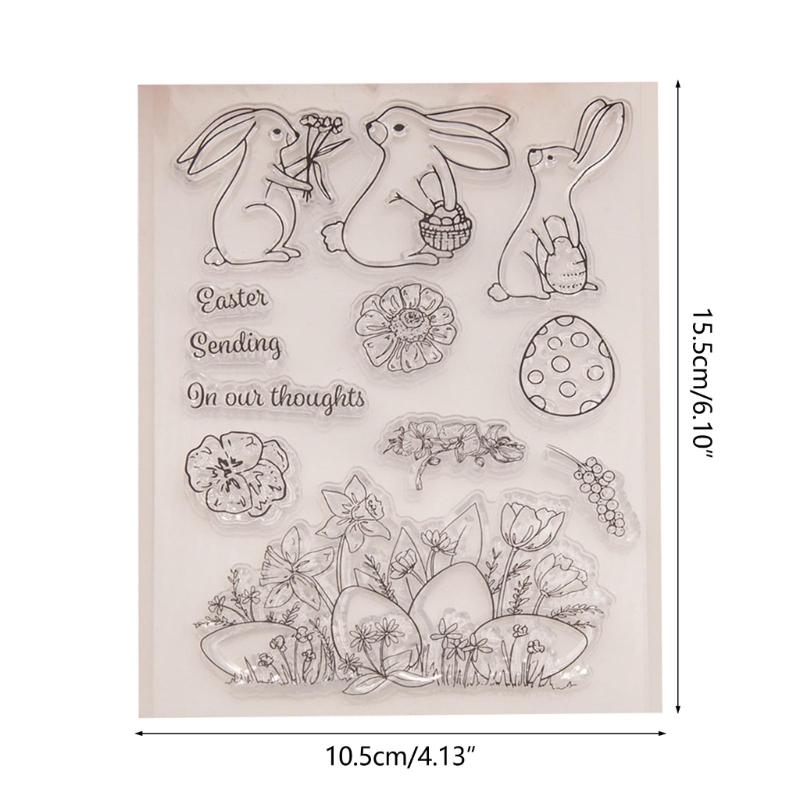 Silicone Clear Stamps Easter Rabbit Eggs Seal Stamps DIY Scrapbooking Craft Card Making Embossings Photo Journal Album