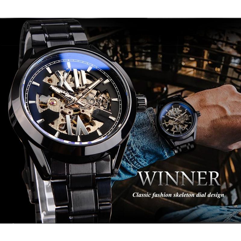 WINNER Fashion Mechanical Hollow Waterproof Automatic Mechanical Watch