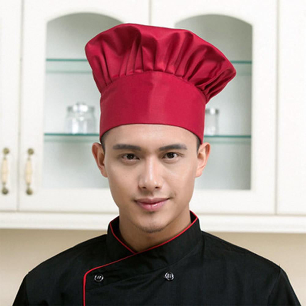 Men Women Cooking Elastic Working Cap Chef Hat Adjustable Uniform Hat