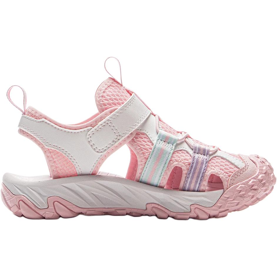 Li Ning Kids Sports Lifestyle Synthetic Leather Fashion Comfortable Non-Slip Wear-Resistant Low-Top Sandals Kids Sandals Pink YKKV006-2
