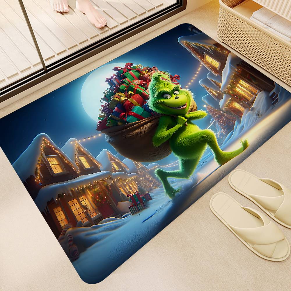 Cartoon THE G-GRINCHS Entrance Door Mat Washable Non-Slip Living Room Sofa Chairs Area Mat Kitchen Welcome Doormat