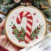 Christmas Embroidery Kit Pattern DIY Needlepoint Set Including Threads Hoop Craft
