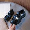 Small Leather Shoes Spring and Autumn Princess Classmate Loafers Black Older Children's Single Shoes