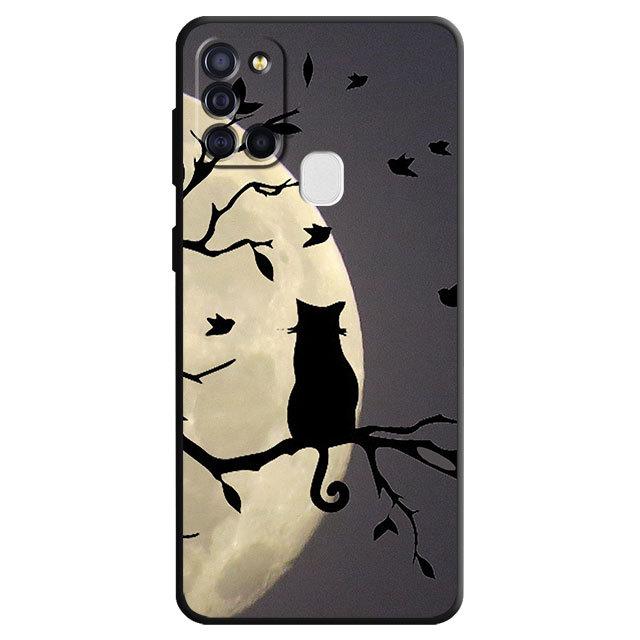 Милый чехол с изображением кота для Samsung Galaxy A20e A10 A40 A02s A03s A04s A03 Core A04 A50 A70 A10s A02 A01, мягкий черный чехол из ТПУ