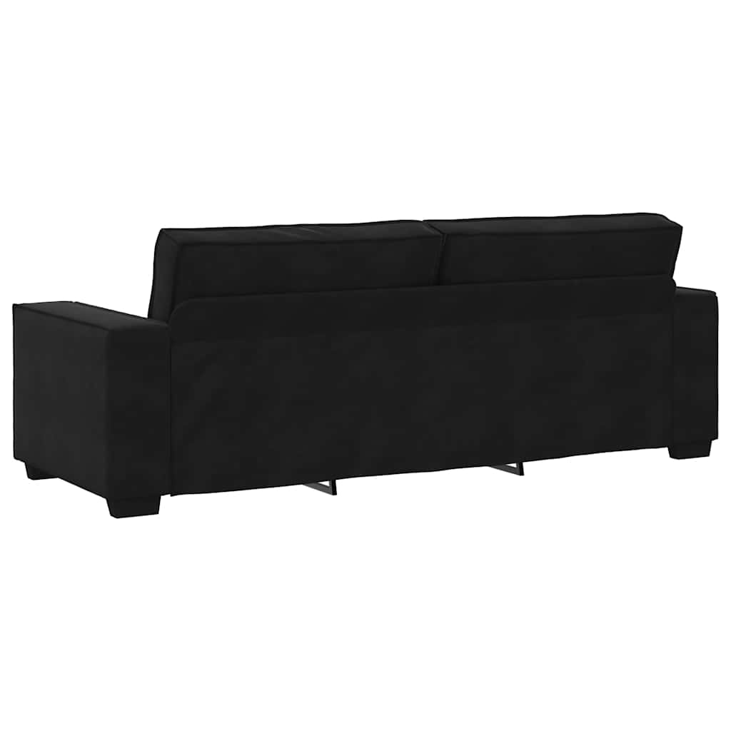 3 Seater Sofa Black 220 x 78 x 84 cm Velvet