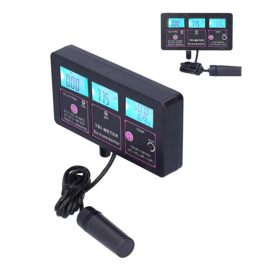 6 в 1 тестер качества воды многофункциональный PH Temp EC CF RH TDS метр для аквариумной гидропоники