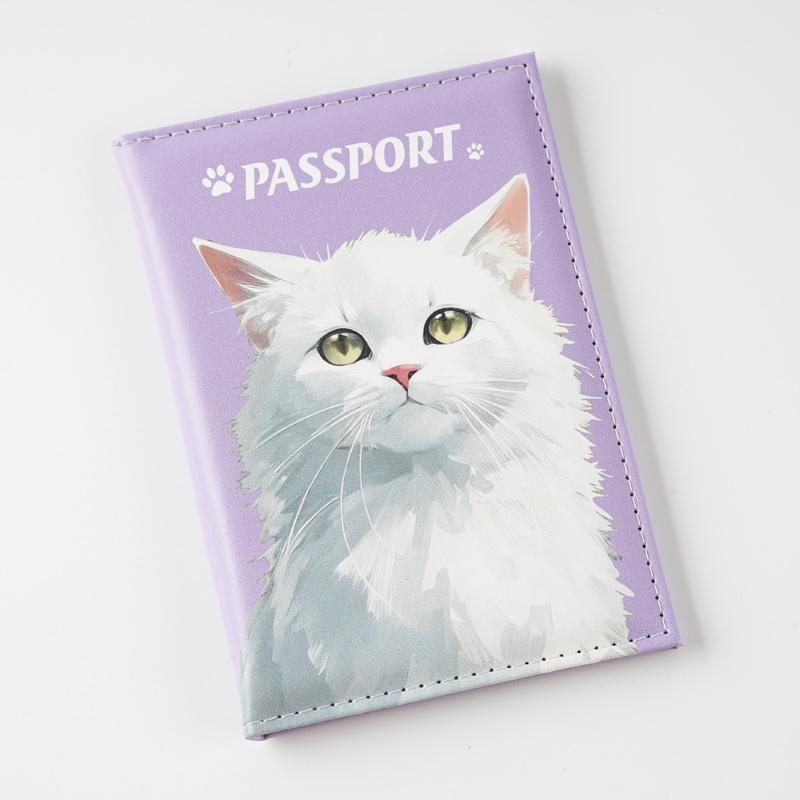 Uv Color Printing Cute Cat Dog Pet Passport Holder Travel Wallet Passport Covers Id Card Holder Plane Ticket Holder