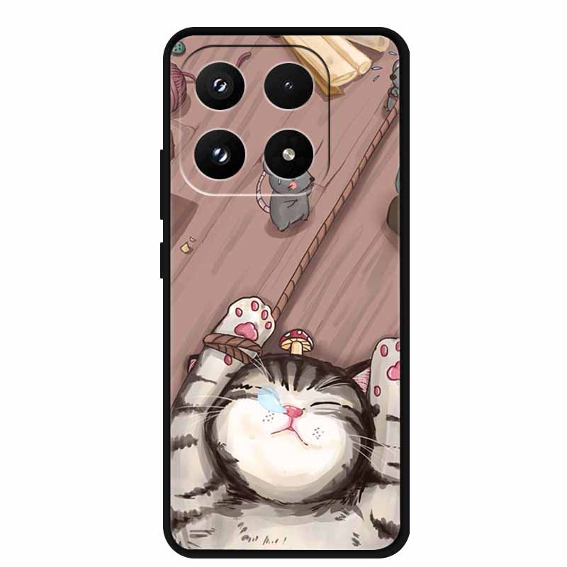Для Xiaomi 17 Чехол Мультяшный Черный Силиконовый Роскошные Чехлы для Телефона для Xiaomi17 Ударопрочные Мягкие Чехлы для Xiaomi 17 5G TPU Funda Capa