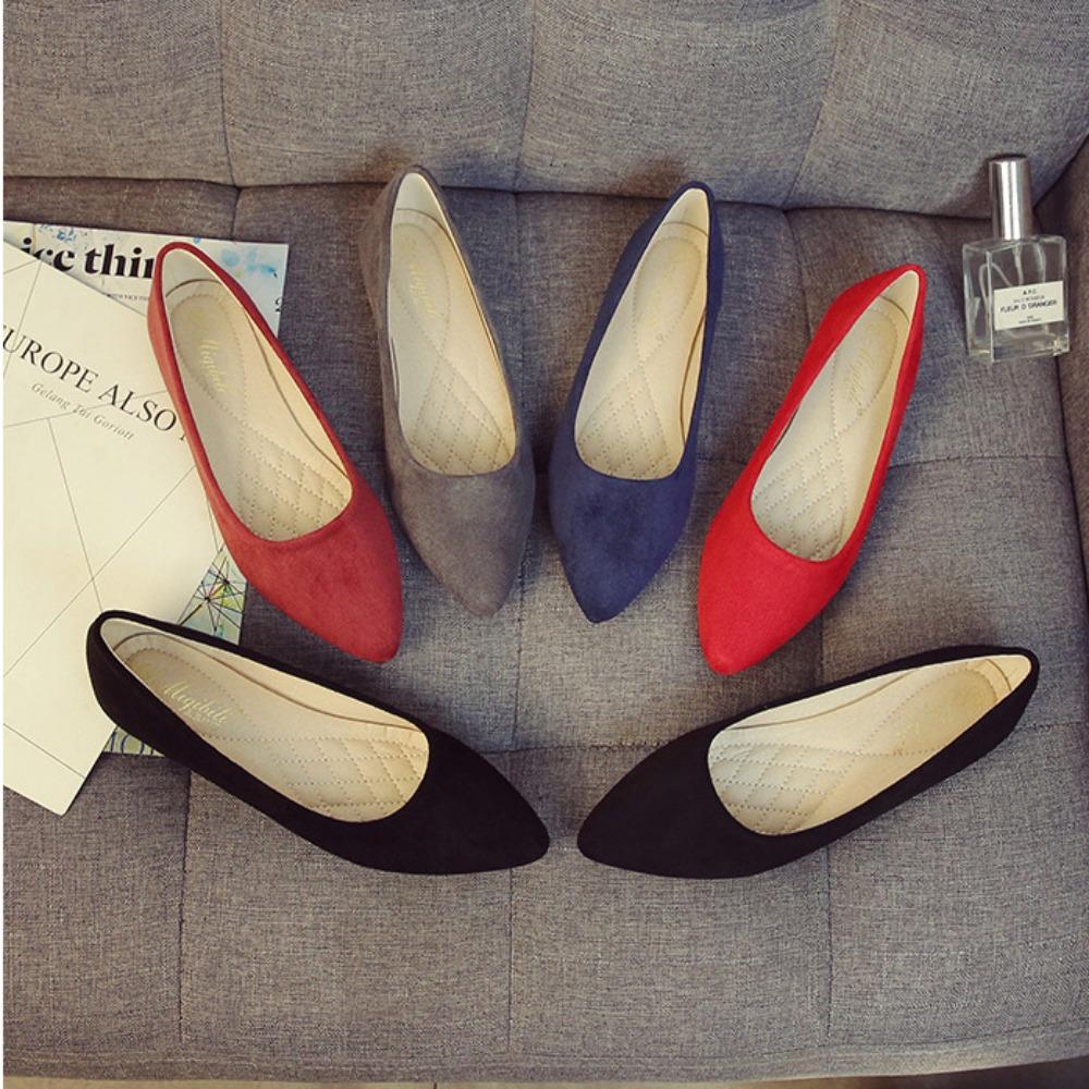 Остроконечные одинарные туфли женские туфли на плоской подошве 2024 Весна/Осень Большие женские туфли на плоской подошве Женская рабочая обувь Удобная для работы взрослых