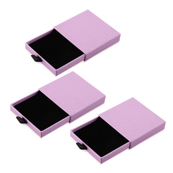 3Pcs Cardboard Jewelry Boxes Drawer Type Lightweight Portable Jewelry Organizer Box for Bracelets Earrings Necklaces