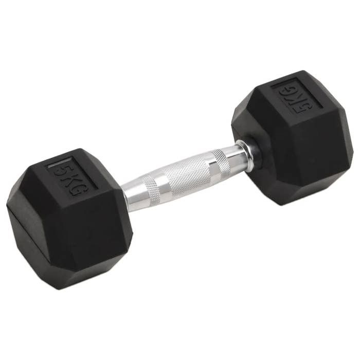 VidaXL Dumbbells 2 Pcs 10 Kg Total Cast Iron, Dumbbell Set, Hex Dumbbell, Weight Plate, Weight Bar 93601