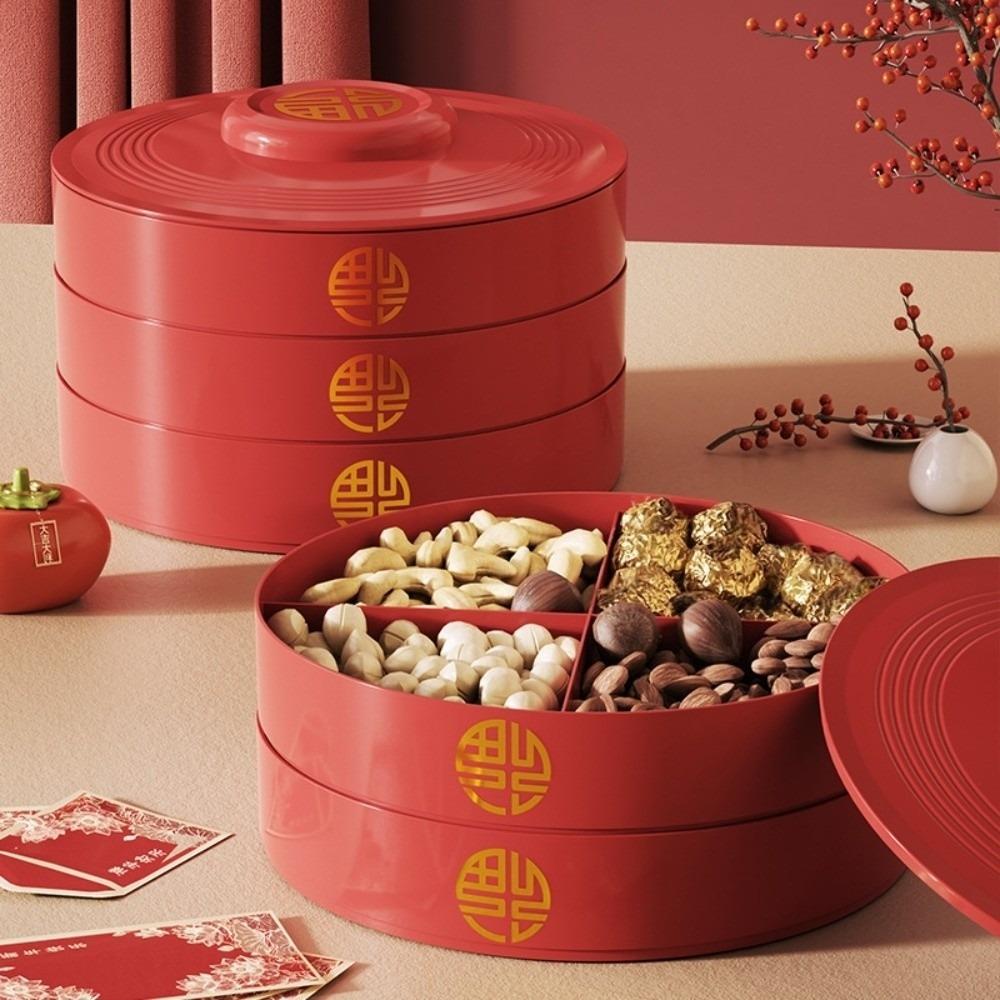 2 Layers Nut Serving Tray 8-Compartment Biscuit Fruit Plate Multi-functional Candy Box  Party