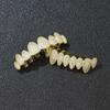 18K Gold-Plated Hiphop Grillz with Zircon Inlays - Eight-Tooth Irregular Design for Men and Women