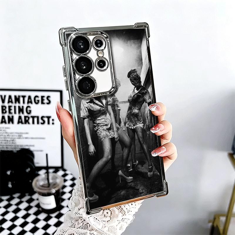 Чехол для телефона с покрытием в стиле Silent Hill для Samsung Galaxy S24 S25 FE S26 Edge S23 Ultra S22 S21 Plus S20, противоударный, с подушкой безопасности
