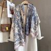 Retro Flower And Bird Printing Imitation Cashmere Autumn And Winter Warm Neck Protection Scarf Versatile Atmosphere Scarf