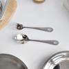 Kitchen Oil Bear Stainless Steel Spoon Fork Set, 2p Spoons + 2p Forks, Korean Popular Tableware