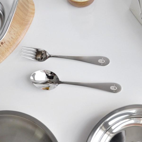 Kitchen Oil Bear Stainless Steel Spoon Fork Set, 2p Spoons + 2p Forks