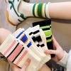 Trendy Women's Striped Mid-Calf Socks - Versatile, Solid Color, Over-the-Knee Sports Wear