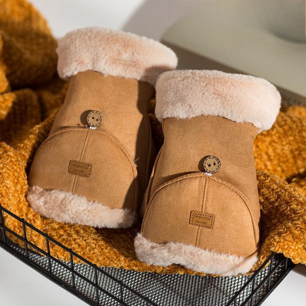 Велоперчатки, Женские, Теплые, Бархатные, Толстые, С откидными пальцами, Перчатки без пальцев