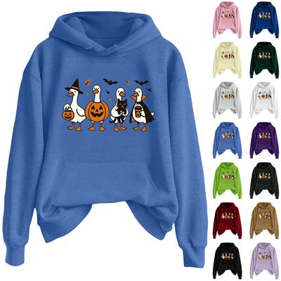 Женская мода повседневная толстовка с капюшоном с длинным рукавом и круглым вырезом с карманами