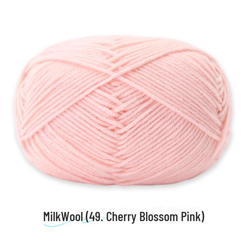 4-Strand Combed Milk Cotton Yarn Ball for DIY Crochet: Doll Making & Baby Sweater/Scarf Kit