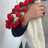 Креативные одеяла-букеты из роз 60 см, готовое изделие, вязаное крючком одеяло, одеяло-букет из цветов, подарки