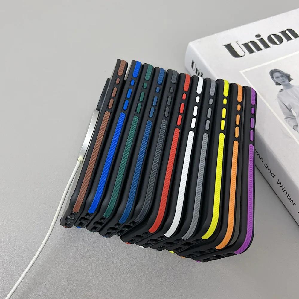 Роскошный магнитный цветной матовый полупрозрачный бронированный противоударный чехол для iPhone 11 12 13 14 15 16 ProMax Magsafe Wireless Charge Cover