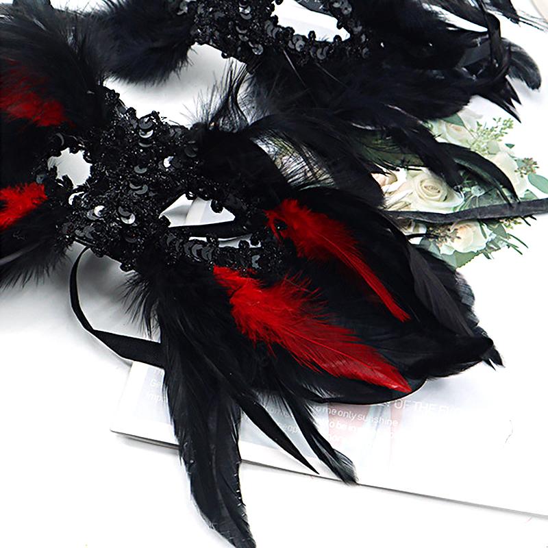 1 шт. готический стиль бальный костюм аксессуар Хэллоуин блестки дизайн перо маска венецианский маскарад