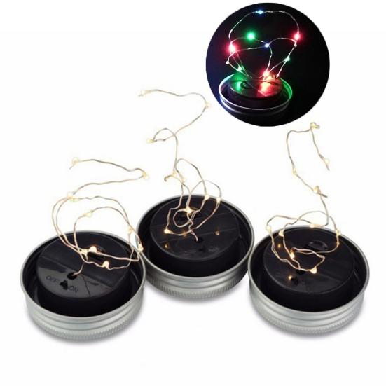 10-светодиодная вставка на солнечной энергии с волшебной крышкой, гирлянда для декора вечеринки, лампа для банки Mason Jar