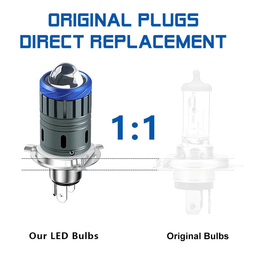 1 шт. 20000 лм Мотоциклетная фара H4 LED BA20D H6 Турбо лампа Ближний/дальний свет Мотоциклетная CSP LED Проекторная линза Лампа для мотоцикла Белый Желтый 6000K 3000K