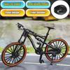Alloy Bicycle Model with Base Helmet Rotary Pedal Wheels Realistic Educational Mountain Road Bicycle Toy