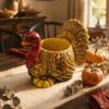 Fall Harvest Fall Turkey Plant Holder Top-Opening Turkey Figurine Candy Bowl  Outdoor Garden