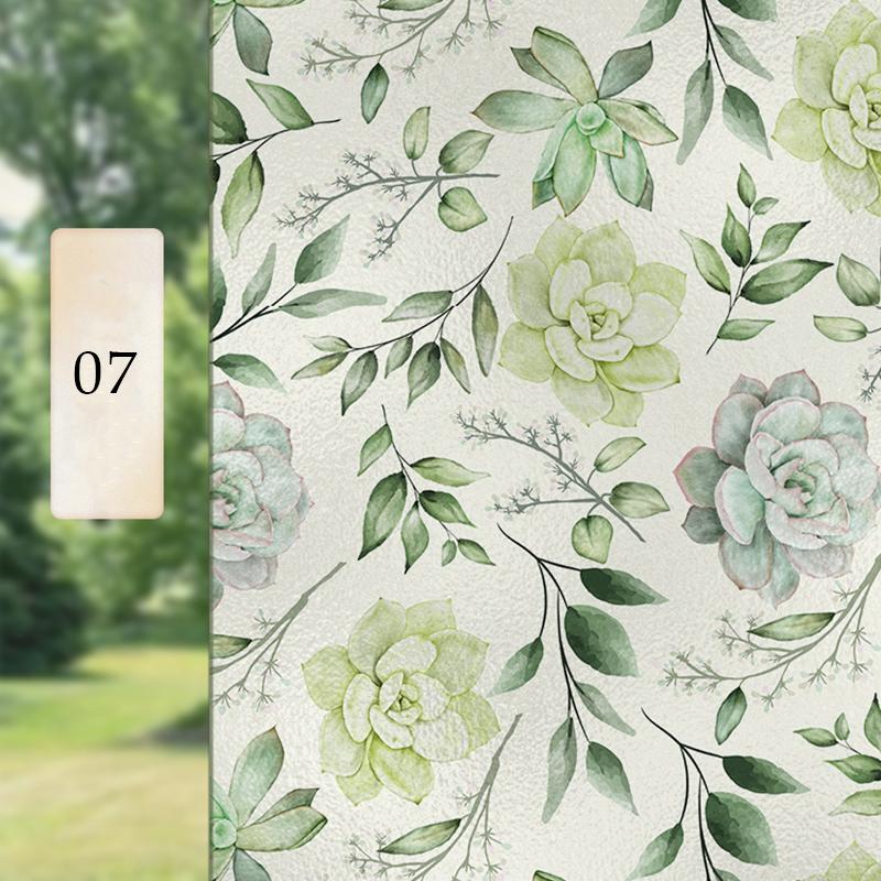 Винтажная пасторальная пленка для окон в романтическом стиле, защитная пленка для стекол, цветочная камелия, матовая статическая наклейка на стекло