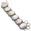 Cinnabar Gemstone Handmade Ethnic 925 Silver Bracelet 7-8" JCB360-48