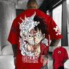 ONE PIECE Футболка Луффи Мужская Черная с Графикой Аниме Синяя Молния Принт Хлопок Оверсайз Уличная Одежда Аниме Косплей Короткий Рукав