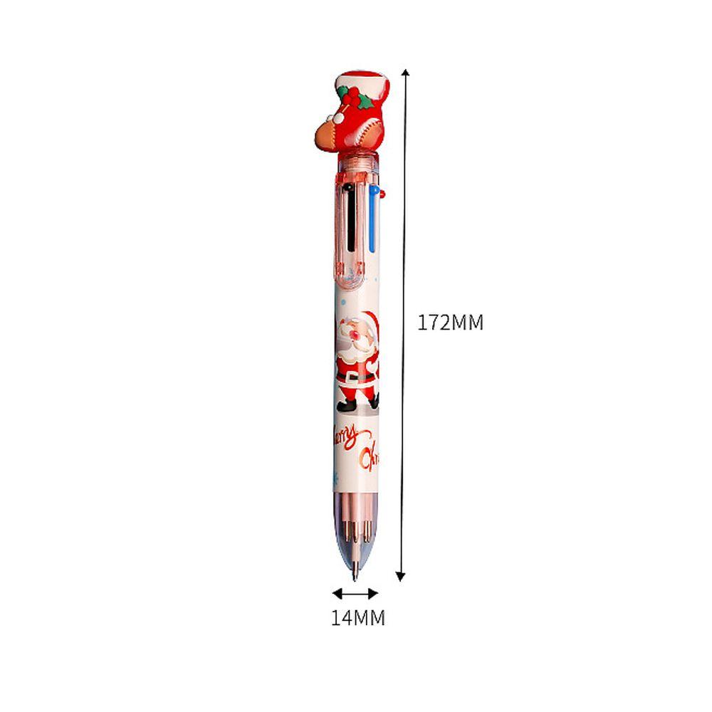 Decor Deer Elementary School Xmas Tree Christmas Ballpoint Pen Santa Claus Stationery Six Color Pen