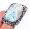 Natural Larimar Gemstone Handmade 925 Sterling Silver Jewelry Ring Size 10 f5M69