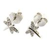 [N6895] - White 'Dragonflies' Silver Earrings (rhodium-plated)