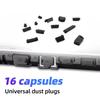 FONKEN 16pcs/set Anti-dust Plug Notebook Dustproof Stopper Laptop Universal USB Silicone Dust Plug Computer Interface Waterproof Cover