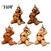 Novelty Christmas Tree Accessories 5 Pcs Quirky Bikini Ornament, Funny 2D Acrylic Santa Claus Horse Clear Printed Baubles Dachshund Highland