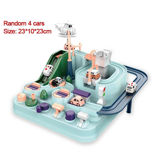 Электрический трек, парковочный автомобиль, игрушечный гоночный железнодорожный автомобиль, поезд, трек, игрушка для детей, подарки, механические приключенческие мозговые настольные игры