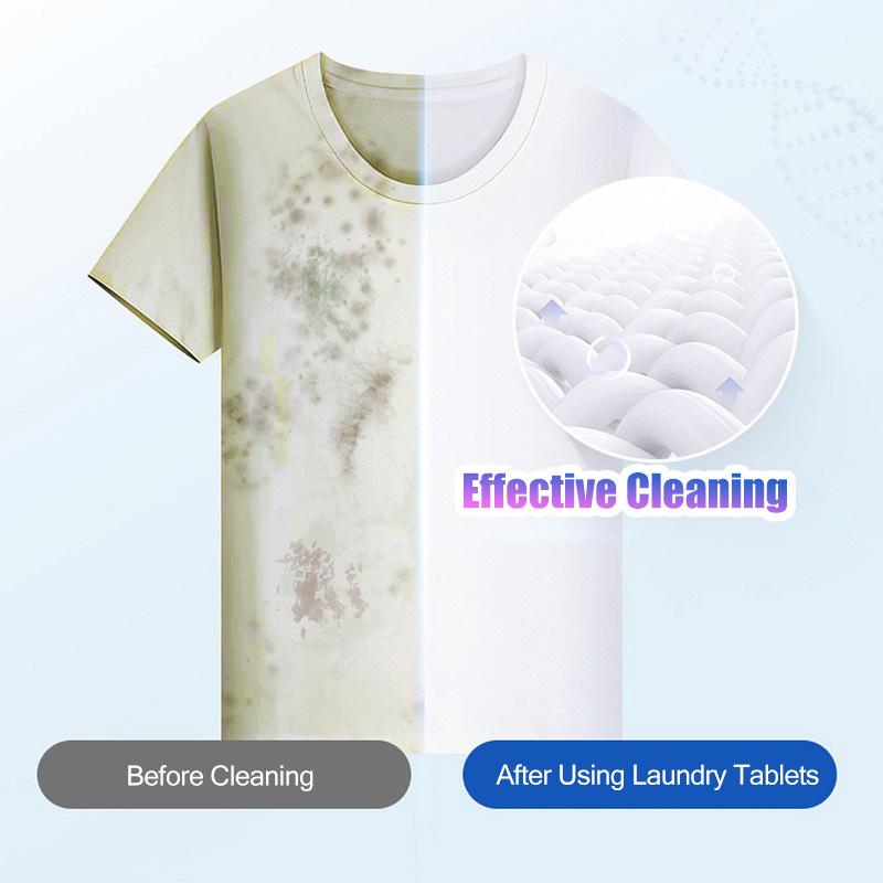 30Pcs Laundry Tablets Strong Decontamination Laundry Detergent Sheet Underwear Clothes Cleaning Detergent Laundry Bubble Paper
