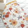 80x160cm Orange Flowers Bath Towel Pure Cotton Soft Absorbent Quick-drying Towel Beach Towel for Women,1pc