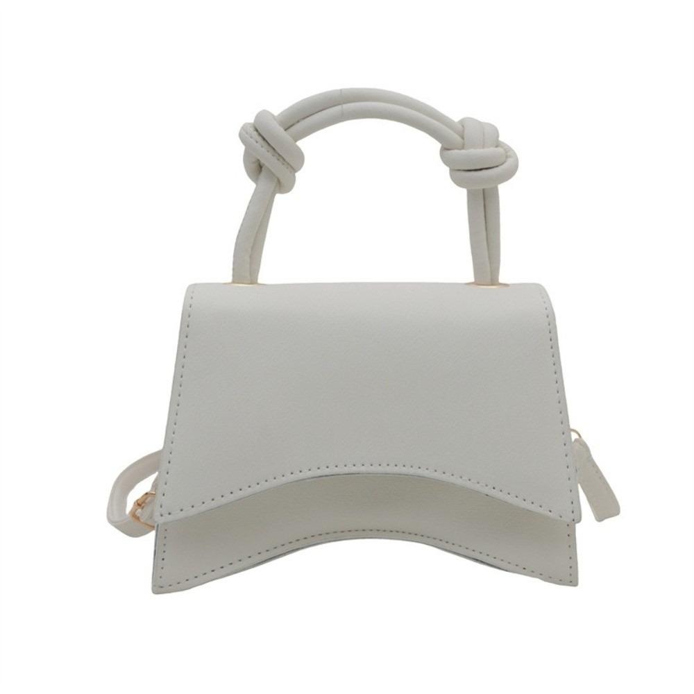 Single Shoulder Smudging Square Bag Purse Square Simple Crossbody Bag Solid Color Large Capacity PU Leather Handbag Streetwear